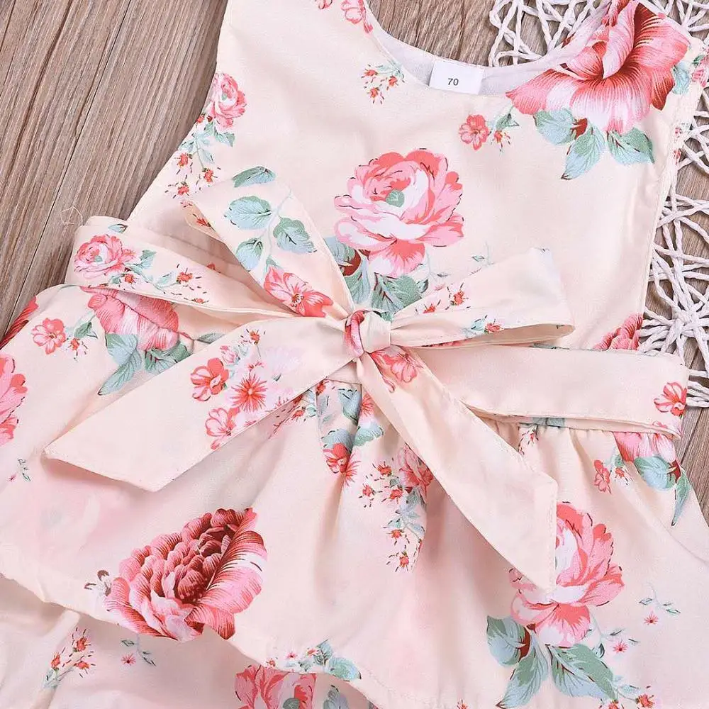 

0-24M Lovely Summer Newborn Baby Girl Summer Flower Ruffle Bodysuit Sleeveless Ruffle Jumpsuit Outfits Cute Sunsuit