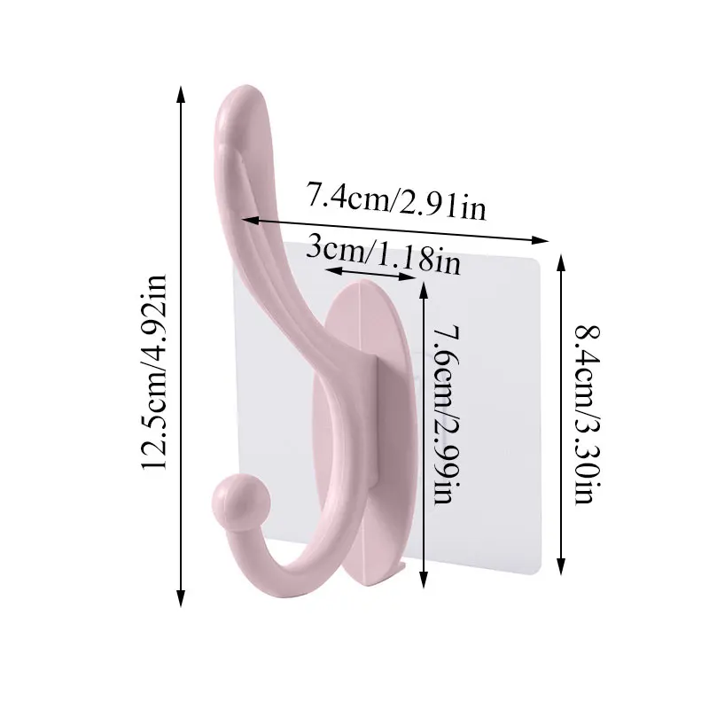 

Strong Adhesive Glue Hook Living Room Bathroom Wall Load-bearing Coat Hook Solid Color Simple Convenient Door Hook Hanger
