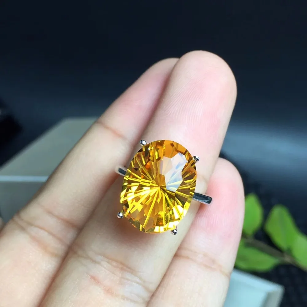 

new Natural Citrine Ring for party anniversary, 925 Sterling Silver,big size Certified Oval Gemstone Engagement Jewelry Women