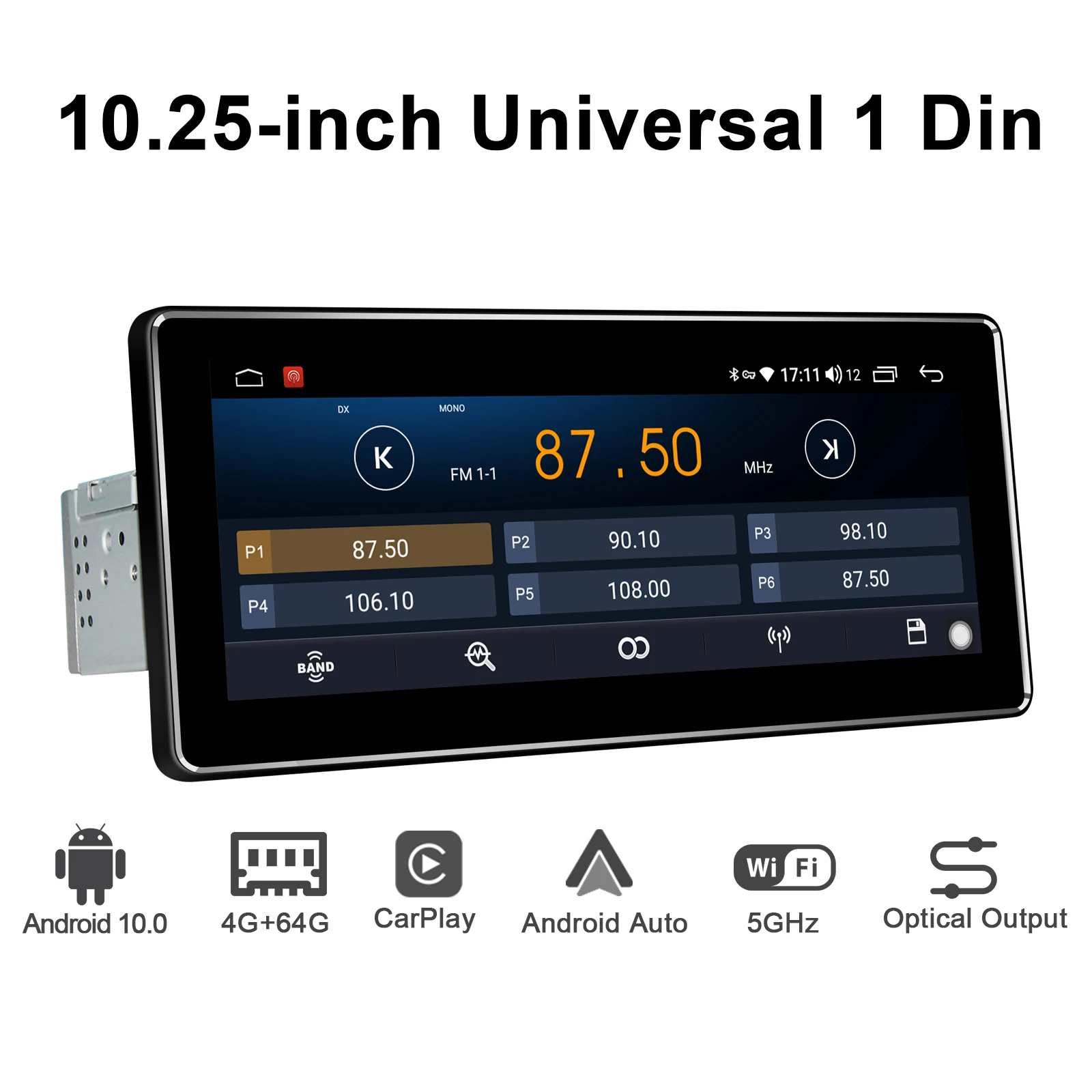 Универсальная автомобильная магнитола 10 25 дюйма 1 Din Android 4 + 64 ГБ DVR 4G для bmw e36 citroen