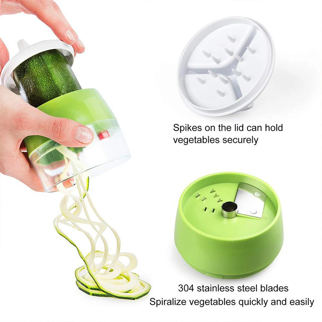 

Handheld Spiralizer Vegetable Fruit Slicer 4 in 1 Adjustable Spiral Grater Cutter Salad Tools Zucchini Noodle Spaghetti Maker