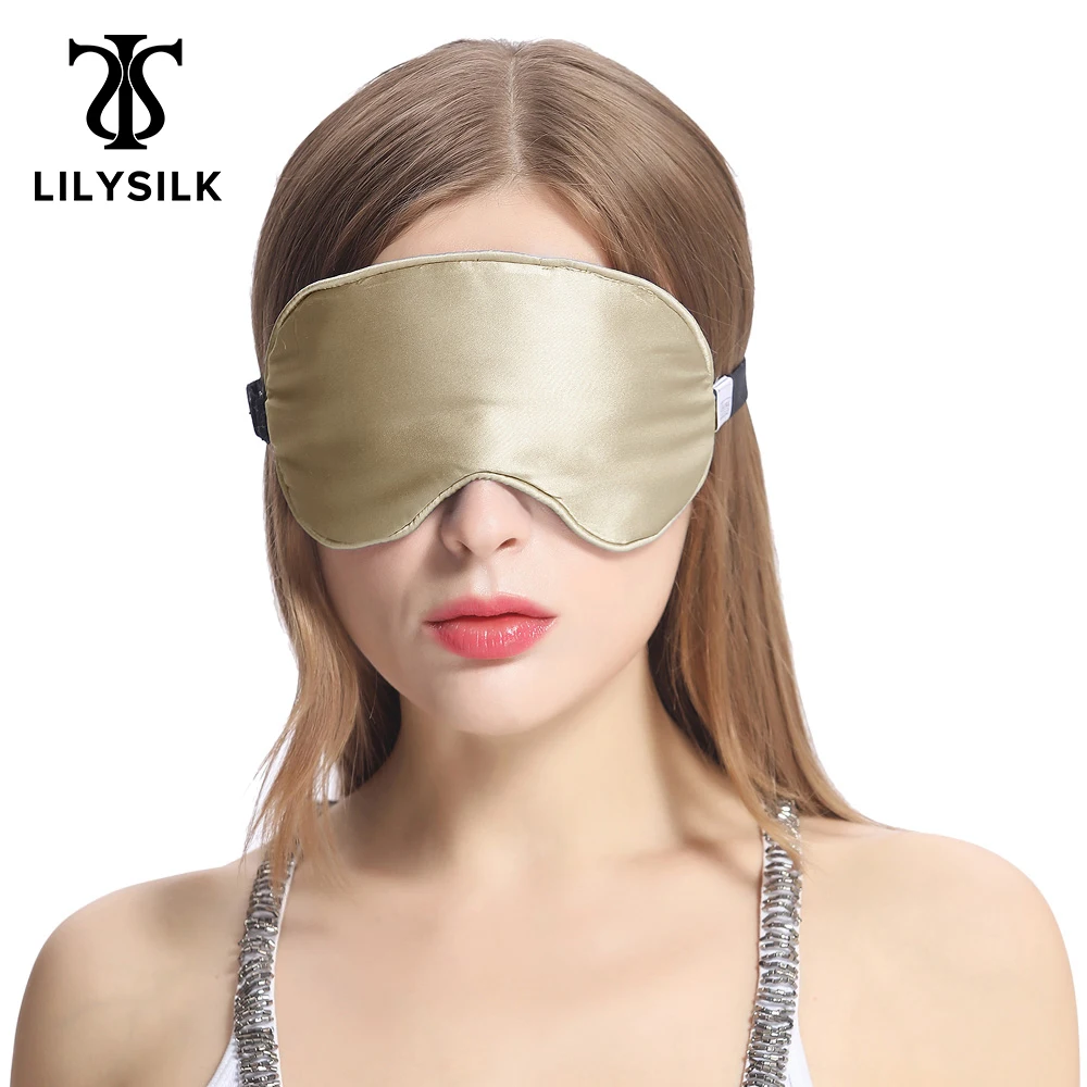 

LILYSILK Silk Sleep Eye Mask With Wide Elastic Band Taupe Special Sale Free Shipping