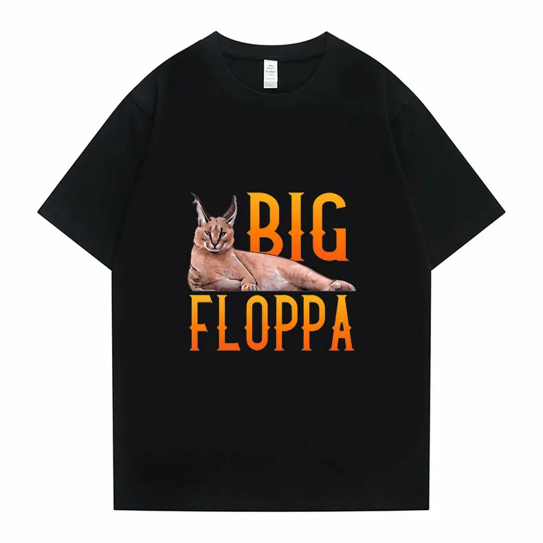 

Funny Cute Big Floppa Meme Caracal Cat Print Tshirt Men Women Korean Trend Tees Short Sleeve New Unisex Oversized T-shirt Tops