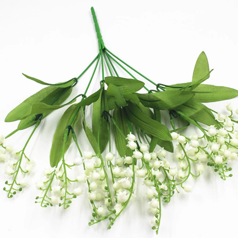 

1PC Home Decoration Fake Plants Eucalyptus Grass Plastic Convallaria majalis Artificial Flower Wedding Living Room Table Decor