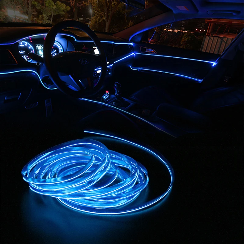 Car LED Strip Decoration Garland Wire Rope Tube Line Neon Light For Peugeot 307 206 308 407 3008 406 208 508 301 2008 408 5008
