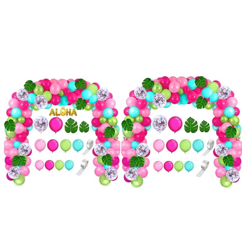 

Tropical Hawaiian Pink Green Balloons Garland Arch Kit Party Decor Ballon