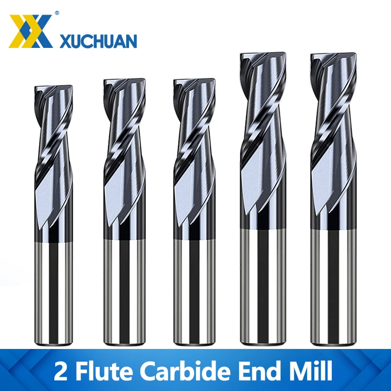 

Carbide End Mill TiALN Coated HRC45 CNC Cutting Tools 2 Flute Router Bit 1-12mm Carbide Milling Cutter