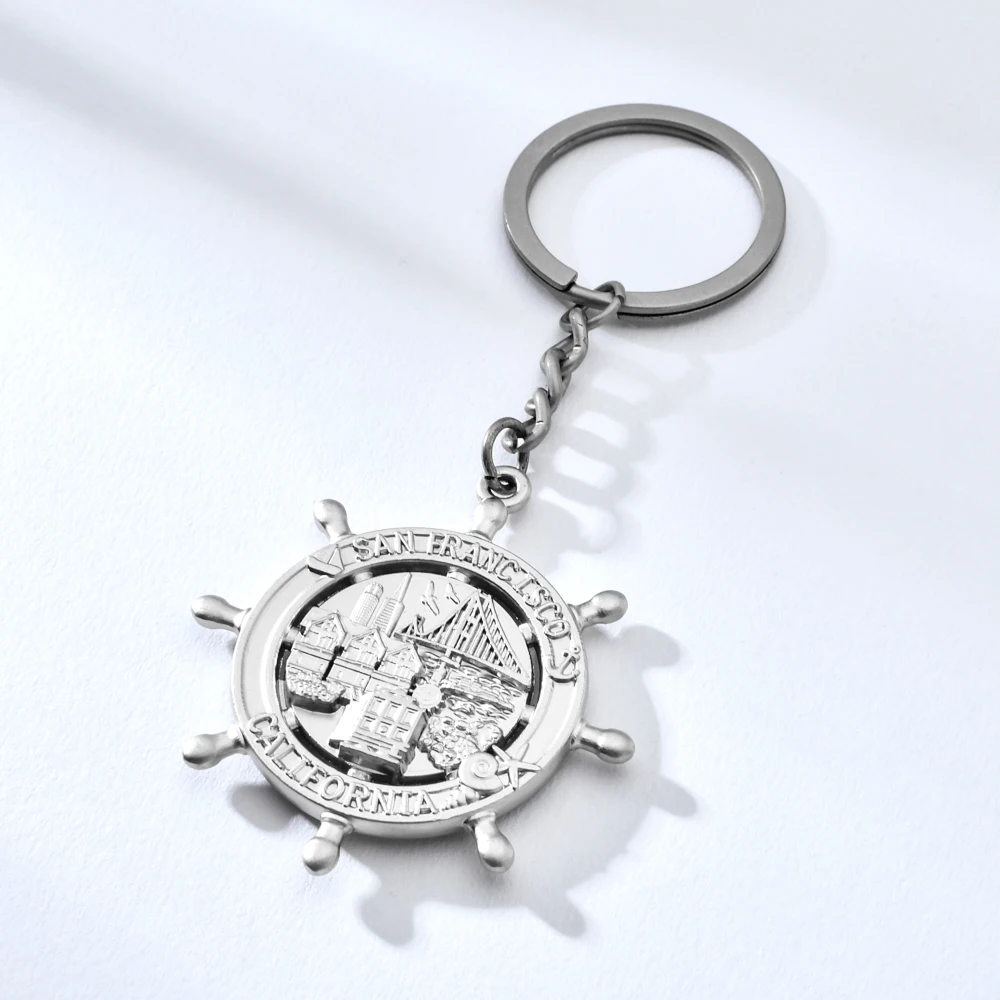 Vicney Rudder брелок Сан Франсиско US сувенир из поездки подарок для друга серебряный