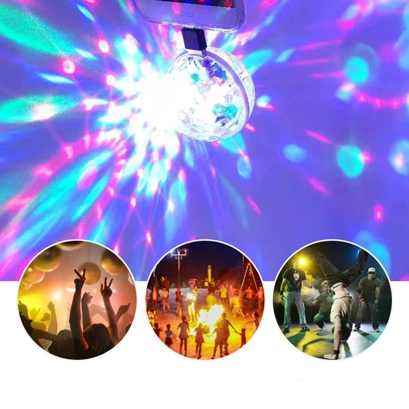 Мини-автомобиль магический шар USB светильник par DJ RGB Красочная музыкальная