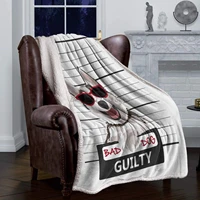 fleece plush throw blankets fuzzy soft blanket bad dog guilty huskie with red sunglasses blankets all season lightweight therm