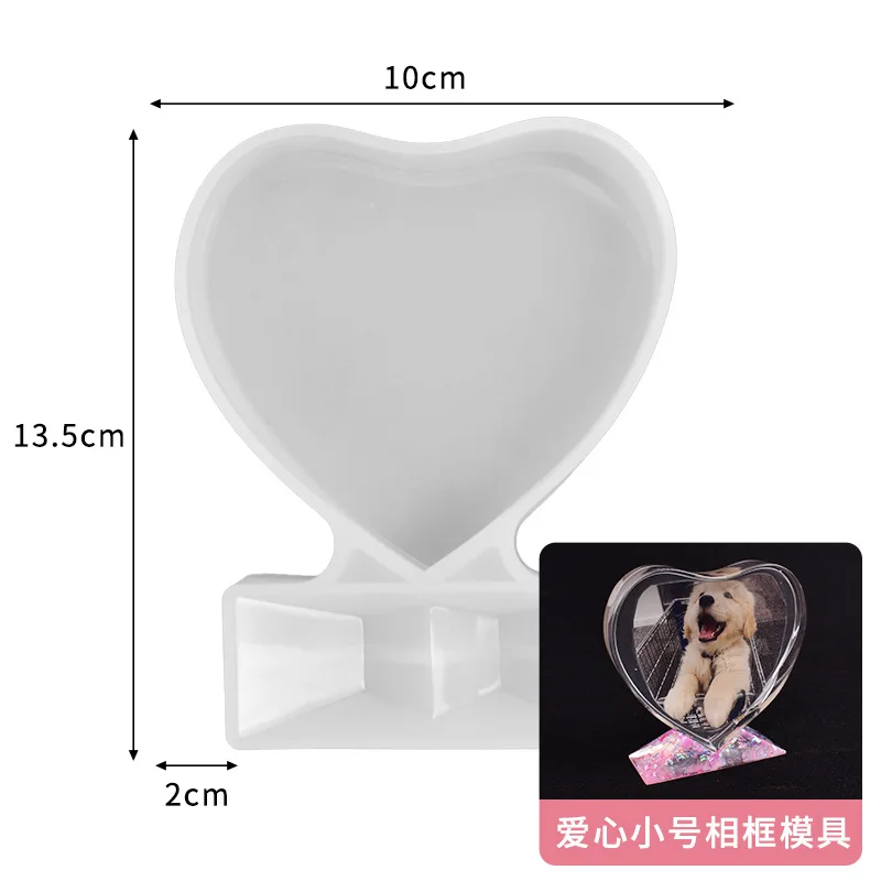 

DIY Crystal Epoxy Resin Mold Heart Shaped Frame Silicon Resin Mold Heart Photograph Frame Epoxy Mold Craft Making