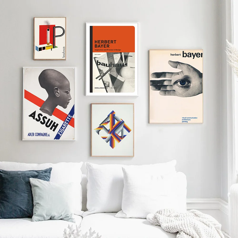 

Exhibition Poster Nordic Style Abstrat Eyes Wall Art Print Bayer Canvas Painting Modern Picture Room Home Decoration