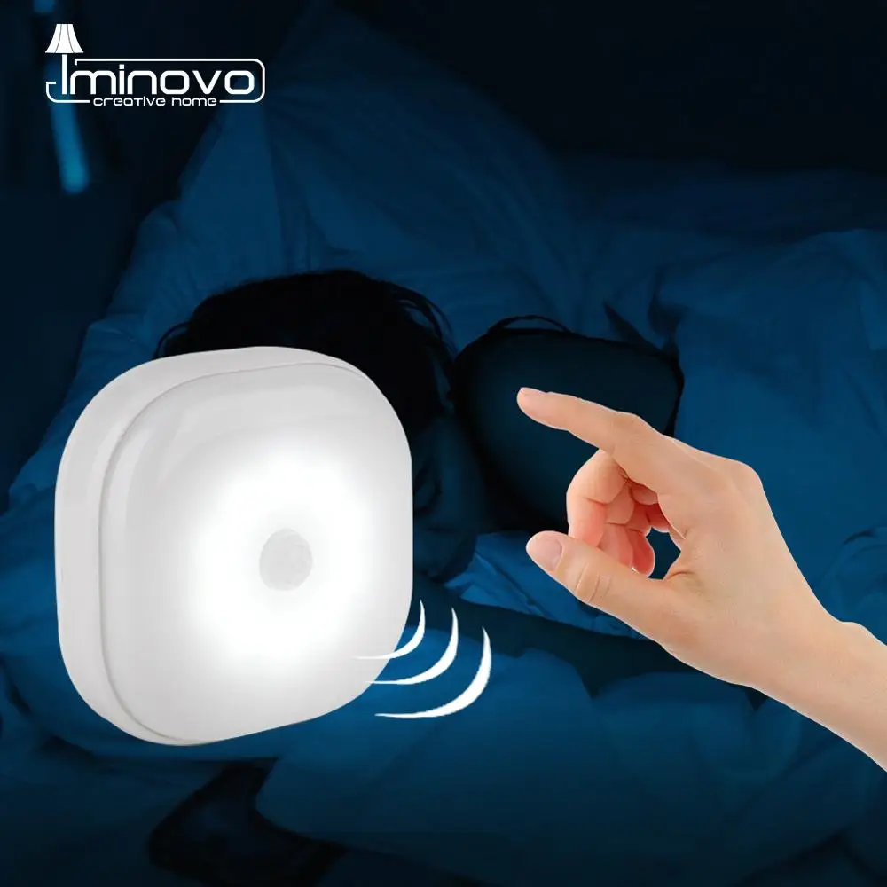 Ночной светильник с датчиком движения мини квадратный для спальни светодиодный s