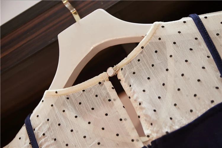 

Plus Size Women Sweet A-Line Dress Autumn 2020 Cute Polka Dot Long Sleeve Patchwork Drawstring Lace-up vintage Mini Dresses