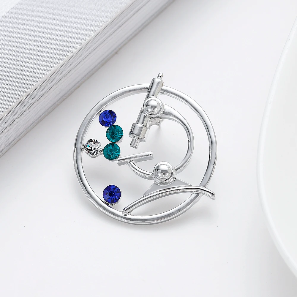 Милый Кристалл булавка металлическая брошь микроскоп медицинский модный