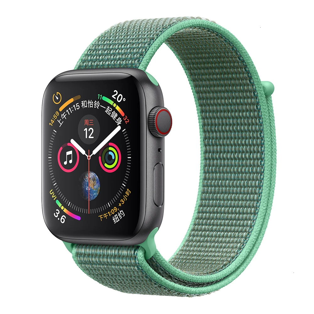 Spearmint Нейлоновый ремешок для Apple Watch серии 5 42 мм iwatch 44 мм ремешок 38 мм 40 мм iwatch sreies 4 3 2 pulseira браслет ремешок для часов - Цвет ремешка: Spearmint