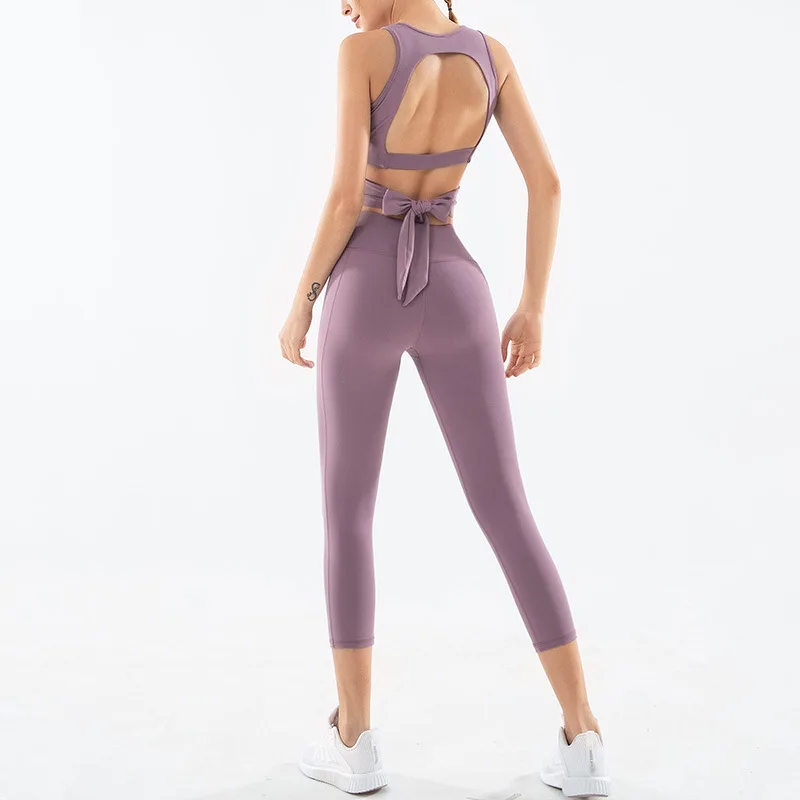 Бесшовный комплект для йоги женская одежда фитнеса спортивная женские