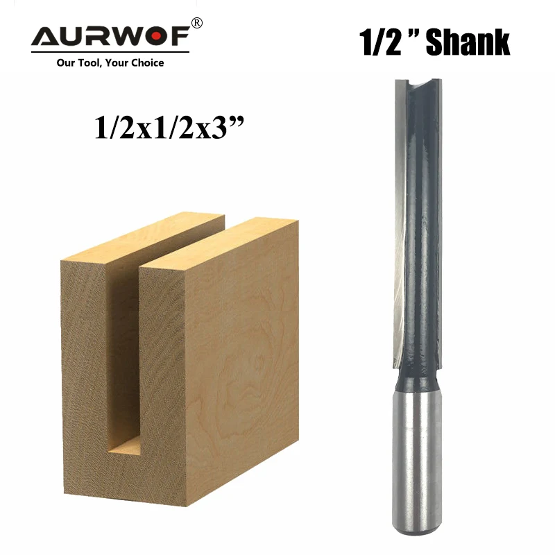 1pc 1/2 Shank Extra Long Straight Router Bit 3