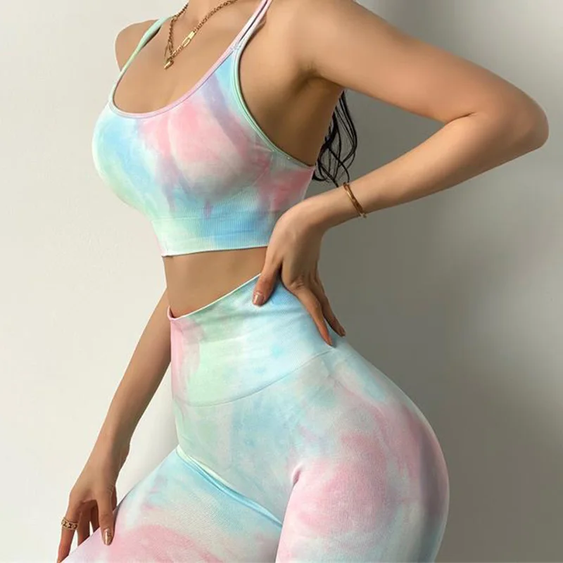 

Women Yoga Set Seamless Fitness Clothing Sleeveless Crop Tops Gym Leggings High Wiast Pant Workout Bra Sport Suit Running Shorts