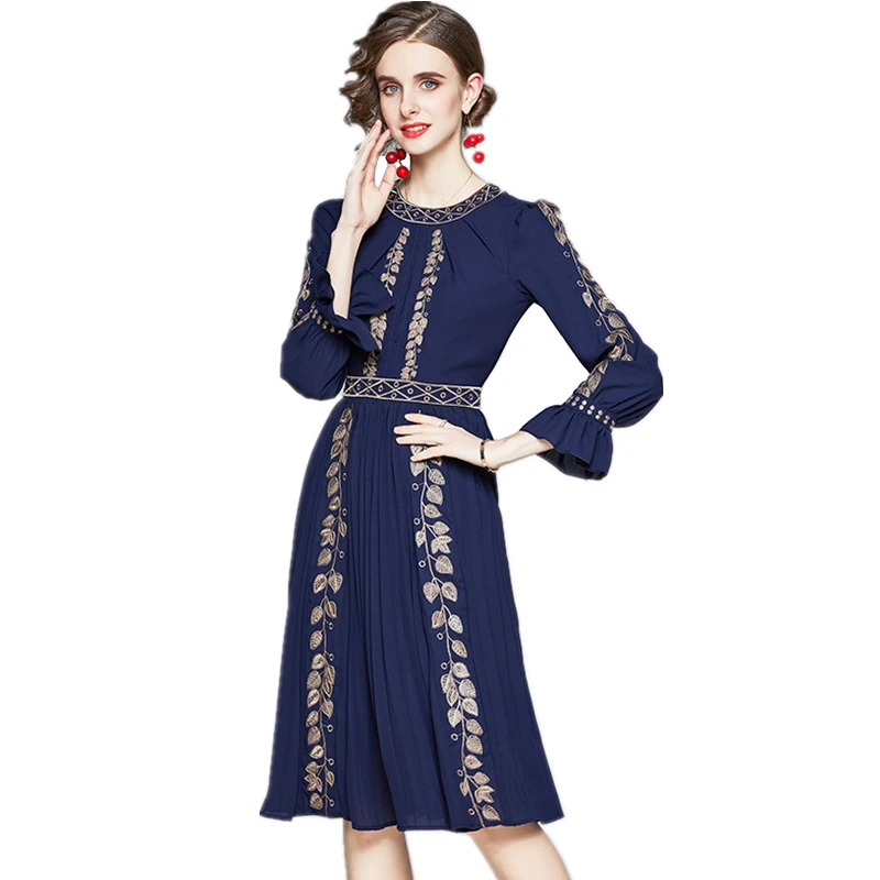 

Новинка сезона весна-осень 2020, женское винтажное платье LUKAXSIKAX, высококачественное Модное Элегантное приталенное платье с плиссированным п...