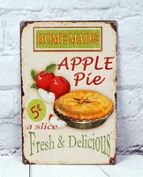 vintage metal sign sign home made apple pie home kitchen bar wall decor plaque sign 12x8inch