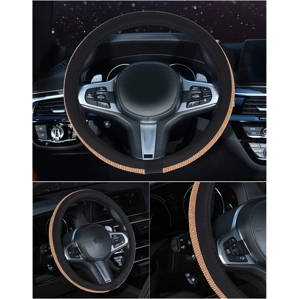 

38cm Steering Wheel Cover Interior Protector Anti-slip Replacement Auto