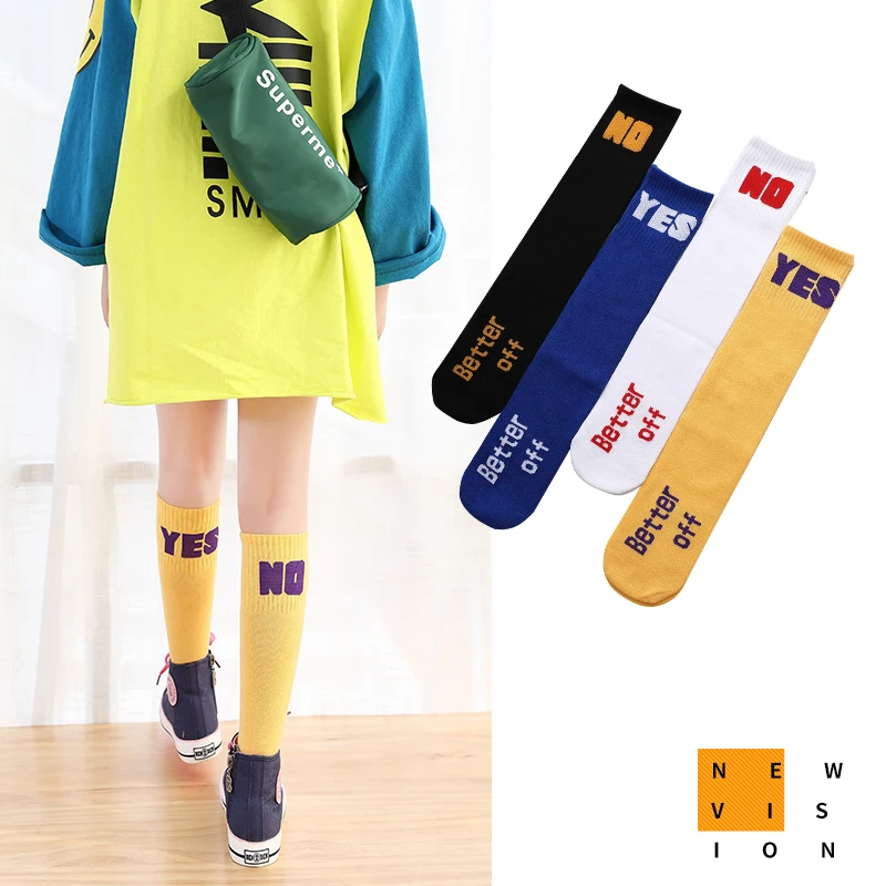 Детские хлопковые носки с надписью для маленьких девочек Асимметричные Гольфы |