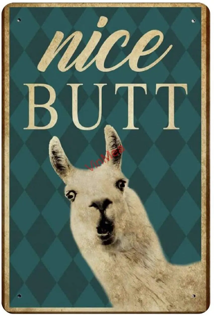 

1-Ретро винтажный металлический знак, лама, хорошая репродукция ягодиц, металлический жестяной знак, Настенный декор для кафе, бара, паба, до...