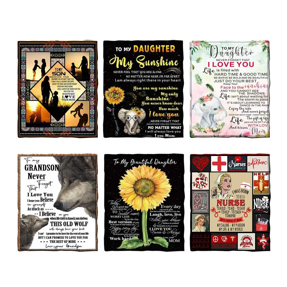 Фланелевое Одеяло для моей дочери одеяло-конверт с 3D цифровой печатью и надписью