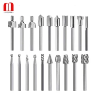 binoax 20pcs router carbide engraving bits and wood router bit rotary tools accessories woodworking carving carved knife cutter