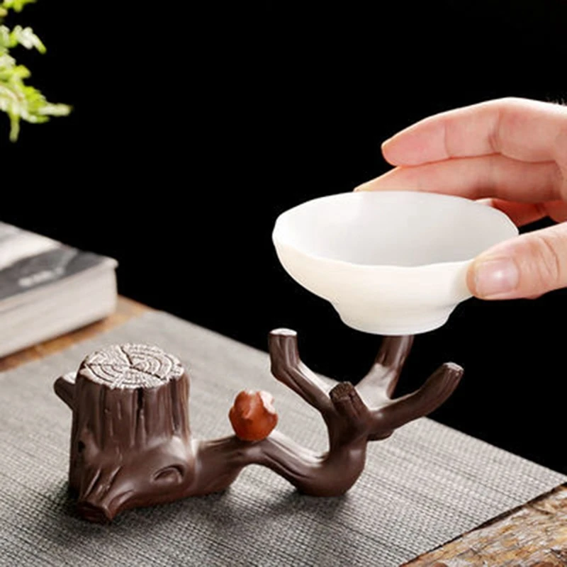 Держатель для крышки стакана фиолетовая глина в виде ветки дерева Magpie