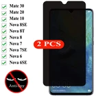 Приватные экранные протекторы для Huawei Nova 8SE 8 6 7 7SE 5 3 3i 5i Анти-шпион закаленное стекло для Mate10 20 30 с антибликовым покрытием Защитная крышка