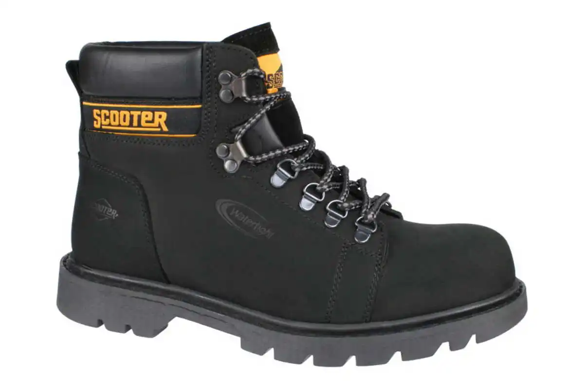

Scooter - Black Mens Boots Nubuck Leather Waterproof Genuine Leather Outdoor Boot
