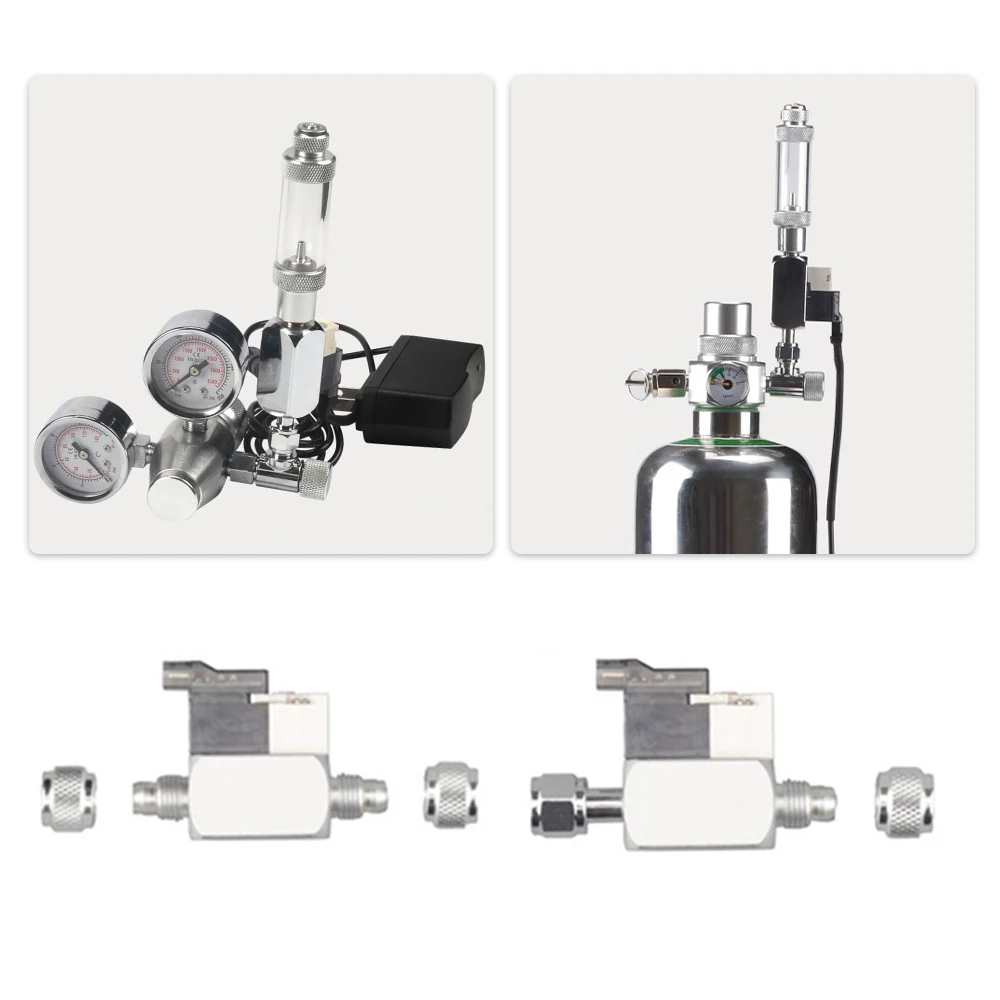 Аквариум СО2 электромагнитный клапан DC 12V Выход электрический магнитный для