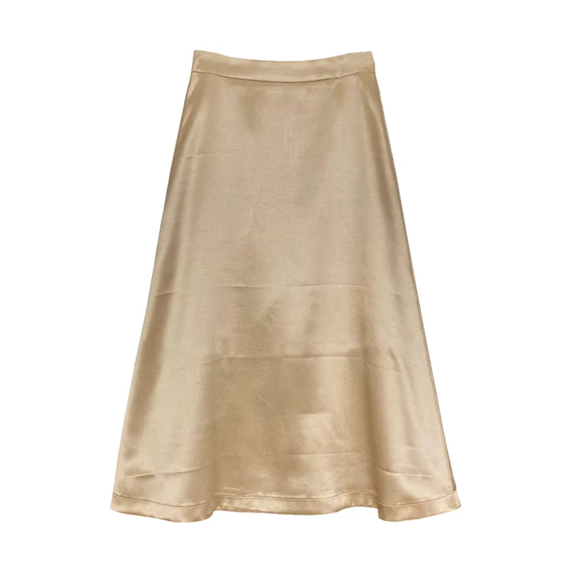 

IEQJ Solid Color High Waist Skirt Women Fashion Grosgrain A-line Minimalist Elegante Big Size New Spring Autumn 2021 8P265