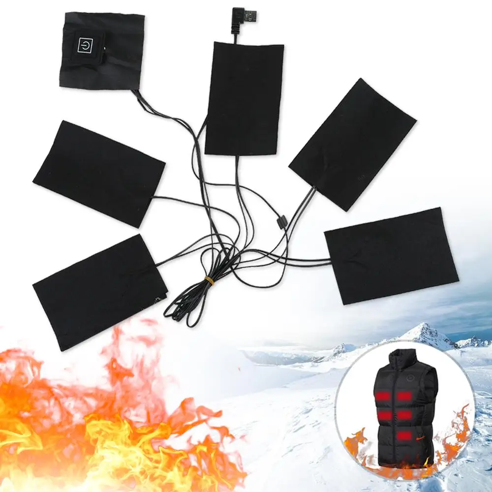 

1 Set USB Electric Heated Jacket Heating Pad Outdoor Themal Warm Winter Heating Vest Pads for DIY Heated Clothing