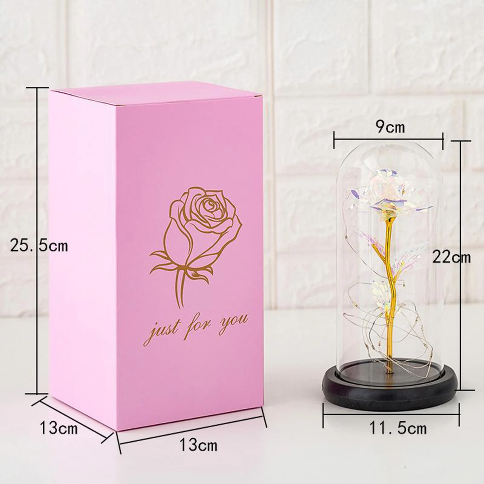 

Enchanted Rose Light Artificial Flower Valentine's Day Golden+Warm Light