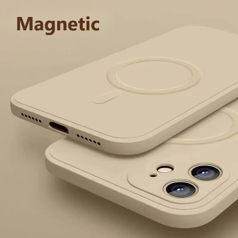 Магнитный Оригинальный чехол из жидкого силикона для IPhone 12 Pro Max Mini 11 XS MAX XR с