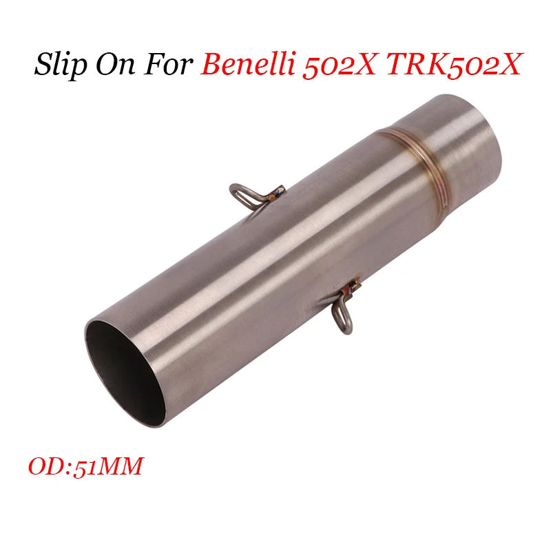 

Слипоны для мотоцикла Benelli 502X Trk502X, Модифицированная Соединительная труба из нержавеющей стали для выхлопных газов, среднее соединение без ...