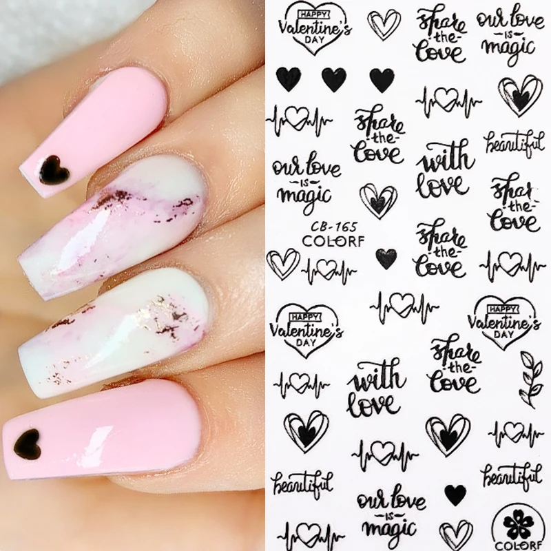 1 лист 3D наклейки для ногтей красивые украшения цветочных букв смешанные узоры