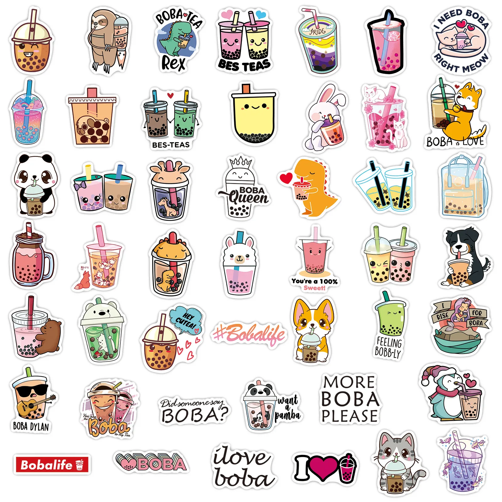

10/50PCS Cute Panda Juice cup Pet Party Home Decor Stickers Laptop Luggage Skateboard Bike Waterproof Cool Sticker Decal Toys