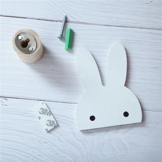 

3pcs Lovely Rabbit/Cloud Wall-mounted Hooks DIY Wooden Hanger Wall Decoration Kids Room Supplies Door Hook Bathroom Accessories