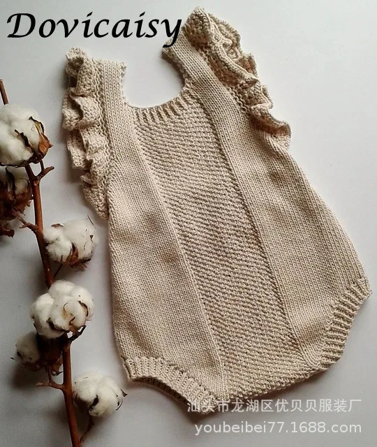 Вязаная Детская Одежда Осень для новорожденных малышей Jumpuit мальчиков