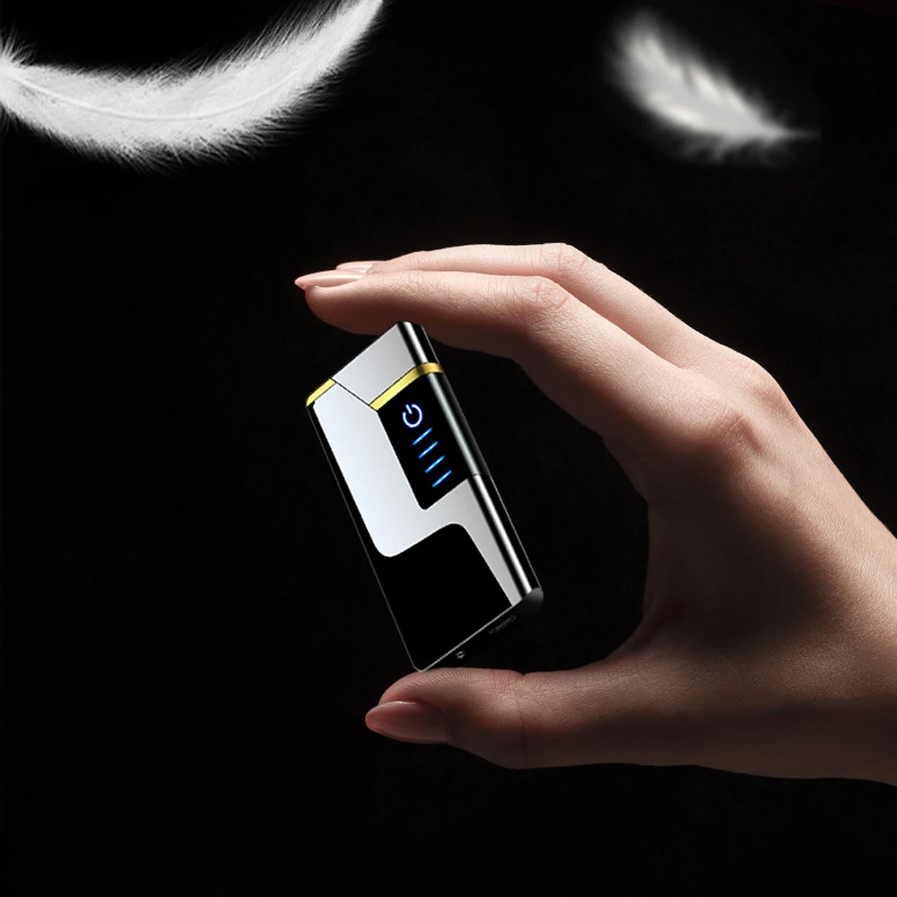 USB Touch двойная дуга Индукционная Зажигалка перезаряжаемая зарядка ветрозащитная