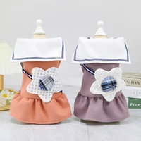 cute pet dresses for small dog clothes winter flower student collar princess cat skirt pet clothing poodle yorkshire cat apparel