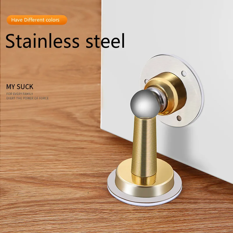 Magnetic Door Stop Stainless Steel Door Stopper, Door Holder Doorstop, 3M Double-Sided Adhesive Tape No Need to Drill