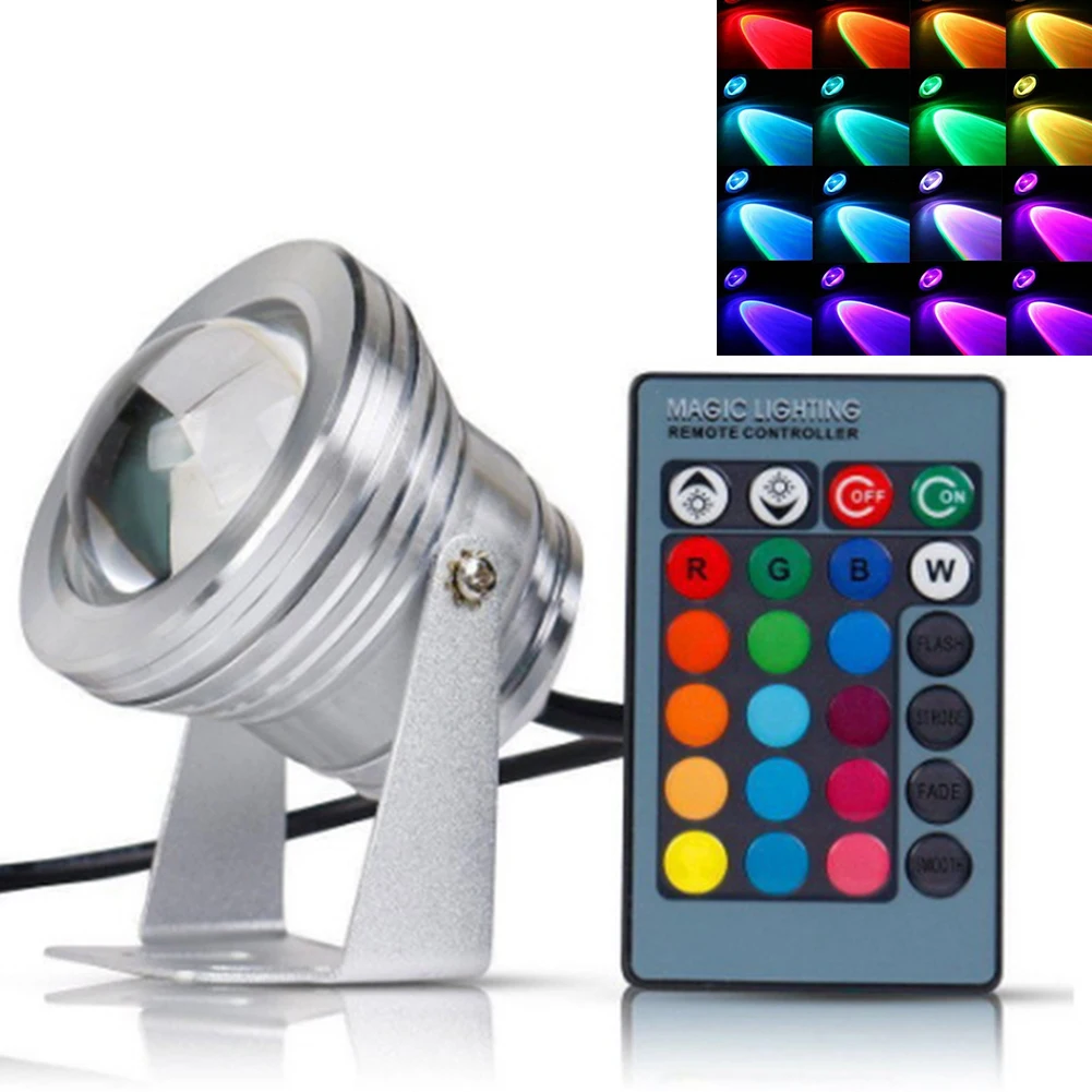 Погружной ночной фонтан подсветка для пруда RGB бассейн светодиодный лампы Алюминиевый подводный свет аквариум вечерние атмосфера дистанционное управление - Испускаемый цвет: Silver RGB