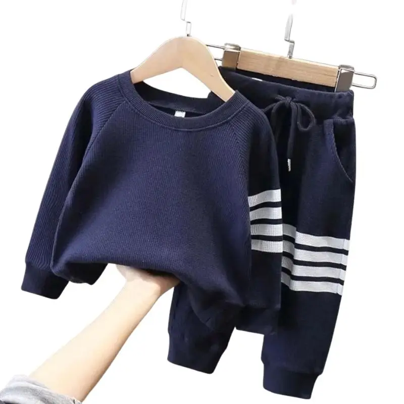 

1-8 Years Old Children's Clothing Long Sleeve New Boys Fleece Sweater Suit Sportswear For Baby Boy Tracksuits Toddler Outfits