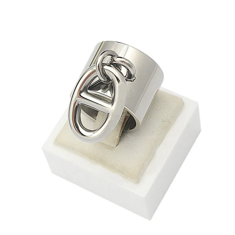 COUYA Women's Rings US Size 6-11 Stainless Steel Silver Color Punk Width With oval-shaped Button Fashion Party Jewelry | Украшения и