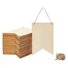 Деревянные знаки, баннер, неокрашенные подвесные панели в деревенском стиле, деревянные кристаллы, украшение для дня рождения, вечеринки, домашний декор, пустая подвеска